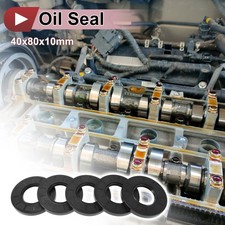 Rotary Shaft Seal Oil Seal Nitrile 70 Durometer Rubber 40x80x10mm Black 5 Pcs