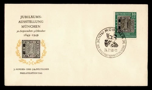 DR WHO 1950 GERMANY FDC STAMP ANIV SEMI POST M78155