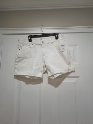 NWT Levi'DENIZEN  Women's Mid-Rise 5'' Jean Shorts White Size 14/32 Stretch Denim