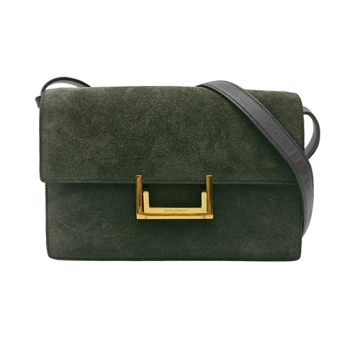 【Authentic】 Yves Saint Laurent DOMINO Green Vegan leather Handbags (DDP)