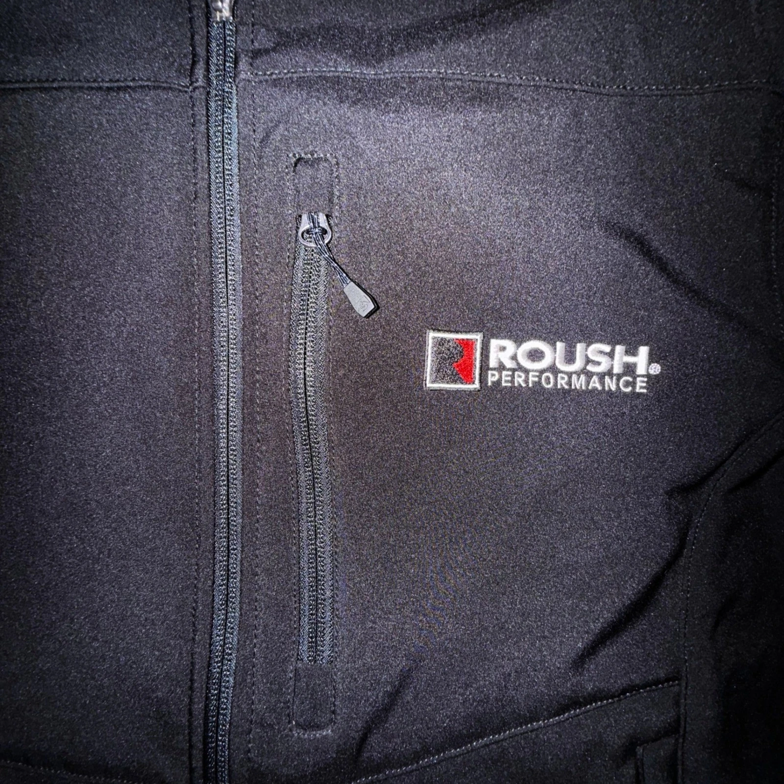 Roush Performance Softshell Jacket Mens S Black Full Zip Auto Mustang Bronco Co