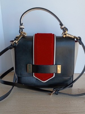 Zara Basic Collection Women Small HandBag Red/Black/Gray Crossbody Top Handle