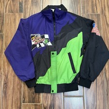 Kawasaki Pit Crew 90s Y2K Vintage Team Green, Windbreaker Jacket
