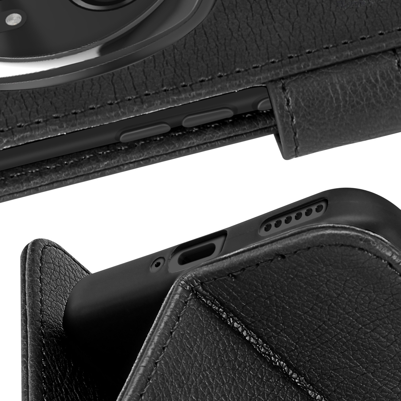 Housse Honor Magic 6 Pro 5G Avizar à clapet noir avec support vidéo