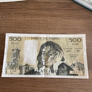 Billet 500 Francs PASCAL 1983 TTB Série Z.169 numéro 50237.