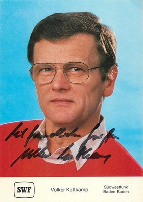 Autograph Volker Kottkamp - TV sports reporter SWF - autograph card hand signed