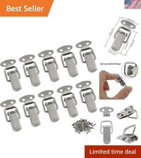 Pack of 10 Small Stainless Steel Spring Loaded Toggle Latch with Screws