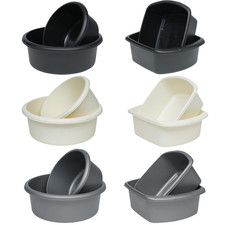 Washing Up Bowl Sets Plastic Circular Rectangular Kitchen Basin Sink Small Large