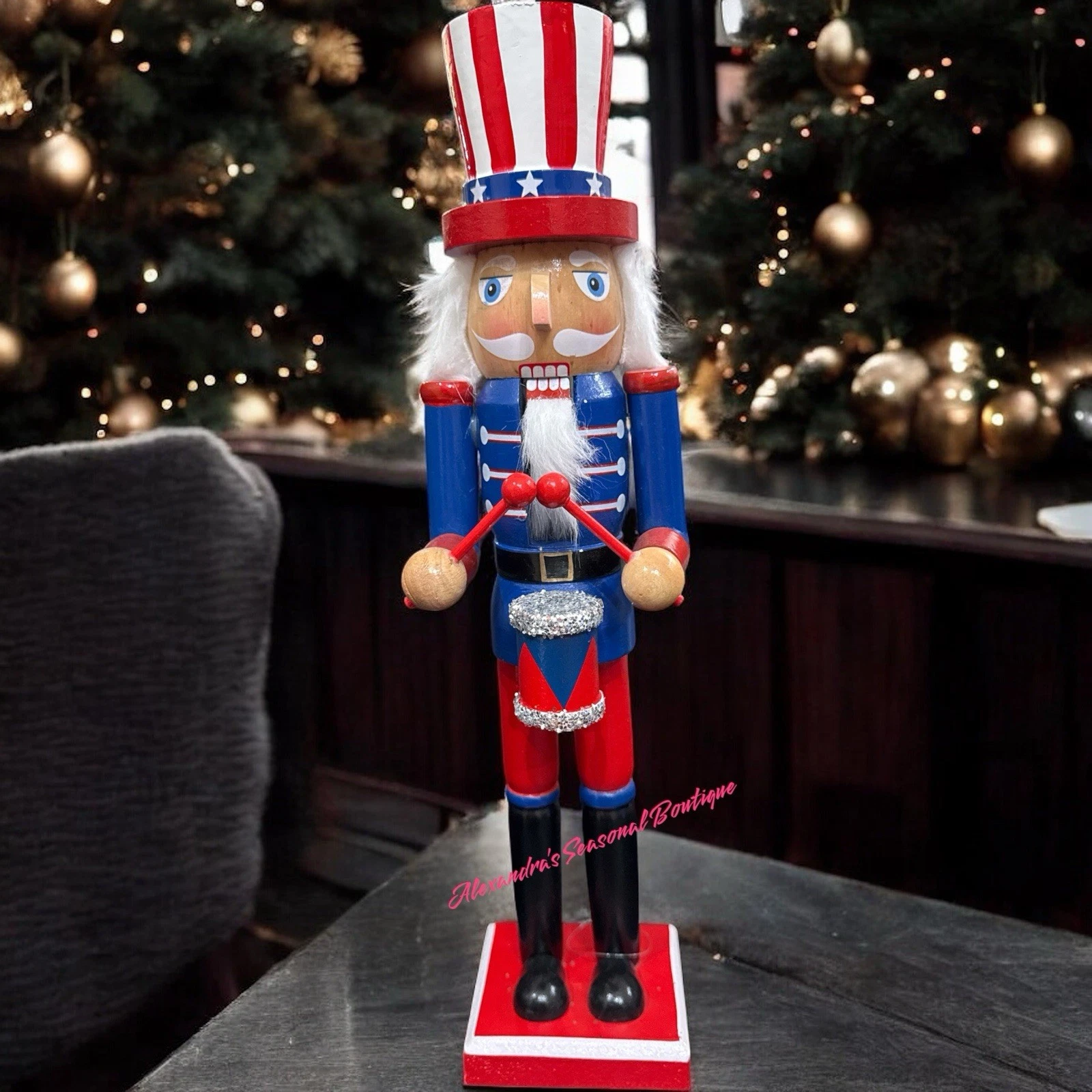 Patriotic 4th Of July Uncle Sam Nutcracker Soldier Drummer 15“ New Home Decor
Opens in a new window