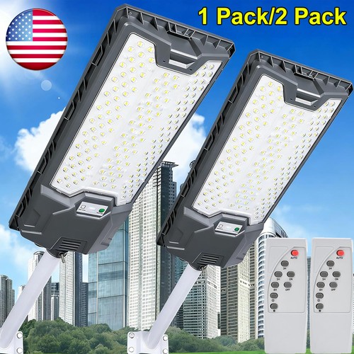 30000000LM Commercial LED Solar Street Light Outdoor Dusk to Dawn Road Area Lamp