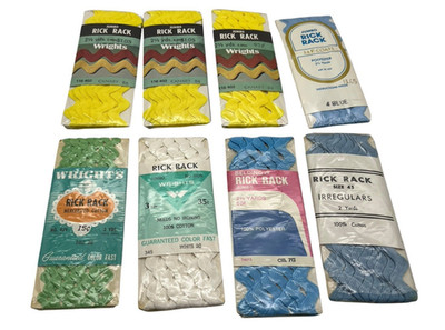 Vintage NOS Rick Rack Trim Lot of 8 Wright's Coats Belding Sewing USA  Assorted