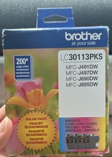 Genuine Brother LC-3011 Color Ink Cartridge-For MFC-J491 J497 J690DW-OEM- 3PK