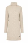 Womens Lipsy Size 6 Jumper Dress Beige Knee Length Roll Neck Long Sleeve Casual
