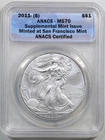 2011-(S) 1oz Silver American Eagle MS70 ANACS 143497 Supplemental Mint Issue