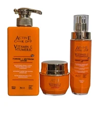 3in1 Active caviar drip Vitamin C & Tumeric Lotion 444ml, Oil + Face Cream 
