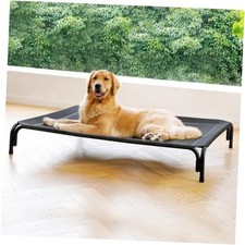 Elevated Dog Bed Raised Outdoor Dog Cot for Large L-43.3"L 31.9"W 7.9"Th Black