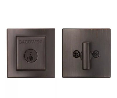 Baldwin Hardware Prestige Brass Deadbolt Lock in Venetian Bronze
