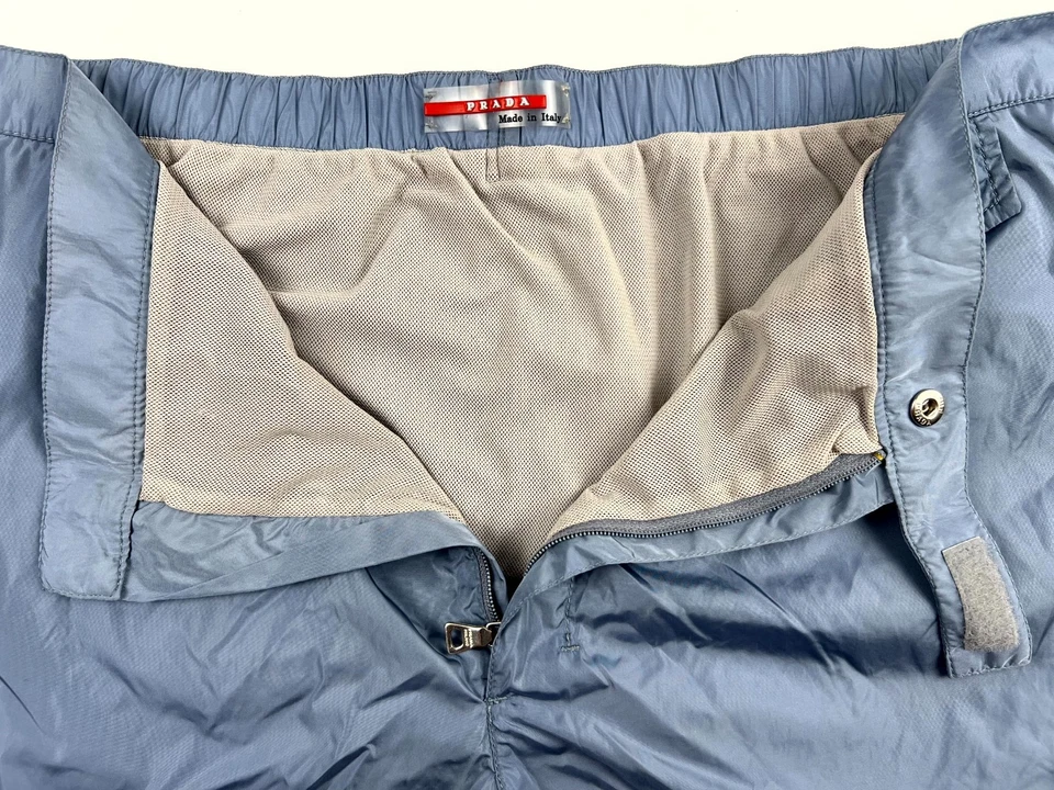 PRADA Linea Rossa Men’s Swim Shorts Blue Size 56 XL Made in Italy Nylon Mesh - Image 4 of 4
