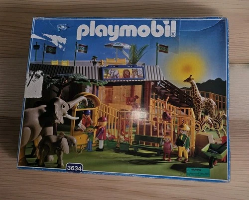 VTG Playmobil Zoo 3634 Animals People Landscape NOS