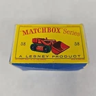 LESNEY ORIGINAL MATCHBOX #58 DROTT EXCAVATOR "EMPTY BOX ONLY" VTG