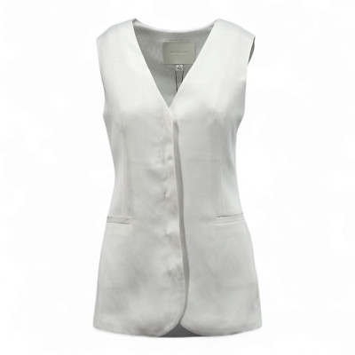 M&S Autograph Linen Blend Button Through Longline Waistcoat RRP £89.00