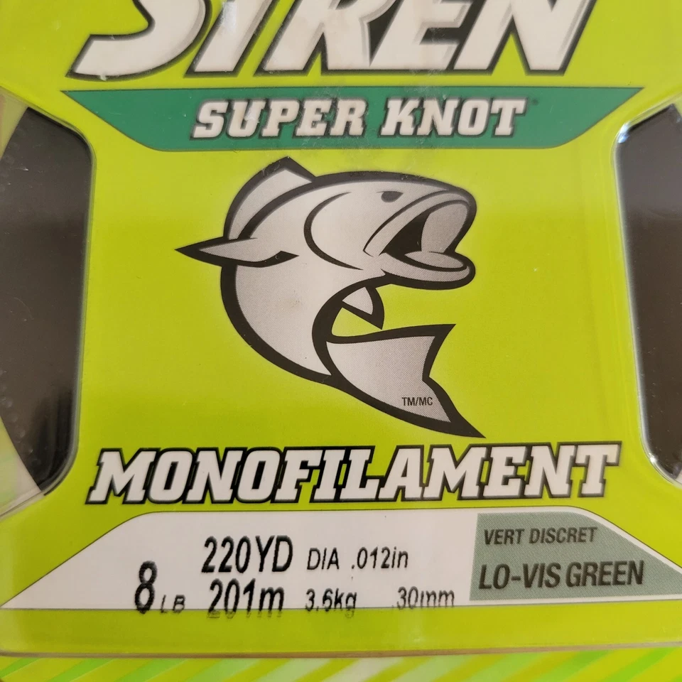 Stren Super Knot 单丝钓鱼线 8 磅 220 码 Low Vis 绿色 美国  — 第 2/4 张图片