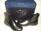 100% AUTHENTIC NEW MEN PRADA TOBLACH BLACK LEATHER CHELSEA BOOTS UK 6/US 7 — photo 6