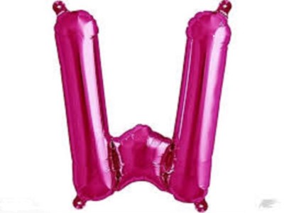 Giant letter W Party Celebration Pink Foil Balloon 16