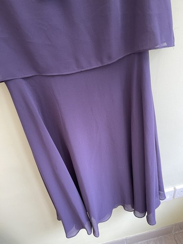 Hobbs Purple Marielle Dress Size 8 BNWT Layered Floaty Knee Length Semi Sheer - Picture 13 of 19