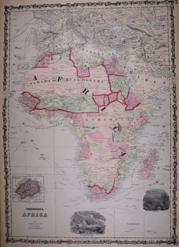 1862 Mapa AFRYKI ~ Autentyczna mapa atlasu Johnsona (XL18X26)-#1824 - Zdjęcie 1 z 4