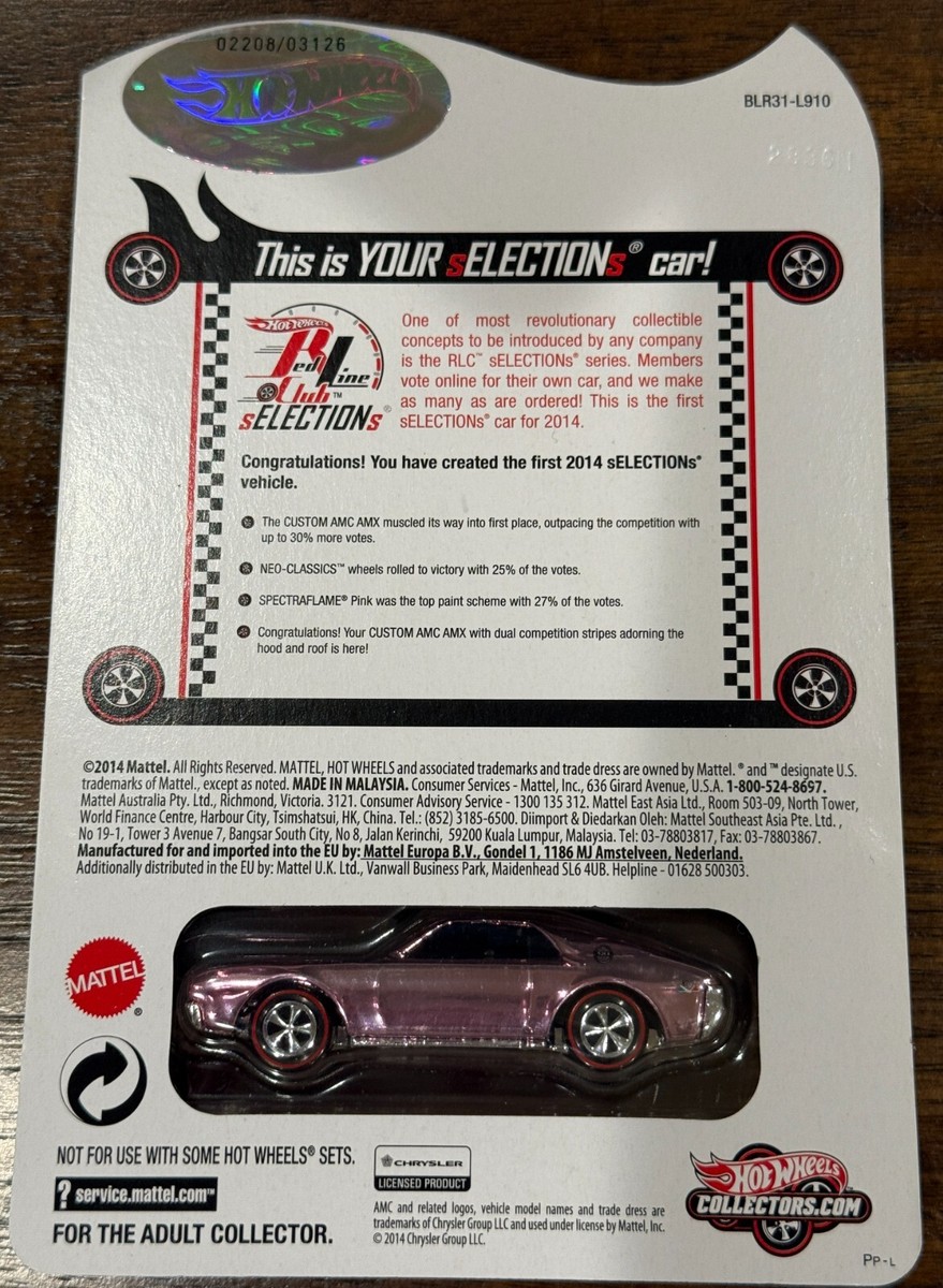 2014 Hot Wheel RLCs sELECTIONs Series Custom AMC AMX ,# 2208/3126