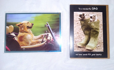 Papyrus Father's Day & Pigment Animal Antics Dads Greeting Card (2 Sealed Cards)