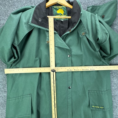 Rare VTG Australian Coat Co Green Dry Oilskin Duster Drover Coat Mens 7 US XL - Picture 17 of 20
