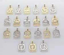 14k Yellow or White Gold Zodiac Sign Charm Pendant Astrology Constellation