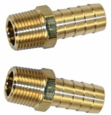  2  BRASS 1/2" NPT Male x 1/2" Hose Barb Fitting Fuel Air Water Transmission