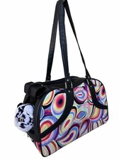 Petote Dog Pet Carrier Bag Tote Case Colorful Paisley Design Small-Medium Size