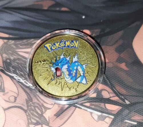 Pokemon Gyarados Gold Plated Collectible Coin Souvenir Coin in Case - Picture 1 of 3