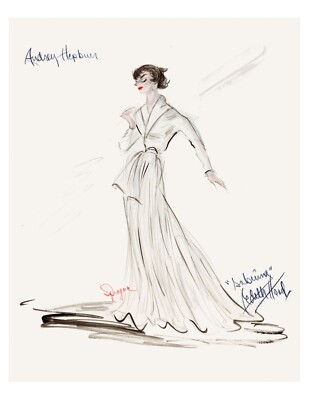 AUDREY HEPBURN COSTUME SKETCH #2 BY EDITH HEAD - VINTAGE REPRINT | eBay