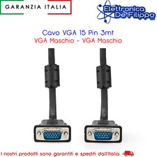 Cavo VGA 15 Pin 3mt VGA Maschio - VGA Maschio