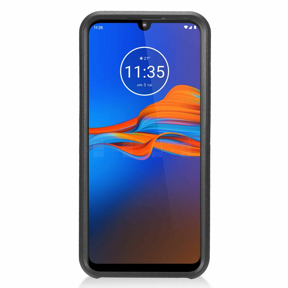 For Motorola E6 Plus XT2025 Rubberized Hybrid Slim Shockproof Case Grey/Black - Image 4 of 4