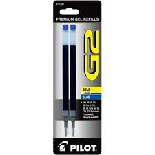 Pilot G2 Gel Ink Refill for Rolling Ball Pens, Bold Point 1.0mm (2/Pack)