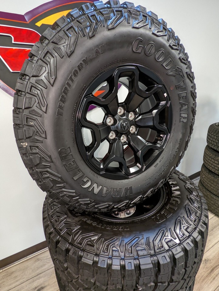 18” Dodge Ram 1500 TRX Black 6 lug rims A/T Goodyear LT325/65R18 | eBay