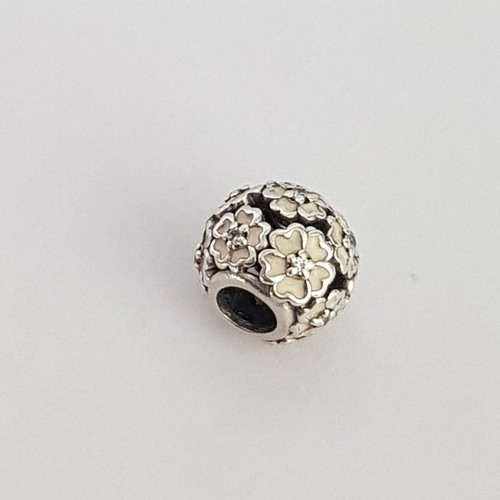 Genuine Pandora Primrose Meadow White Flower Silver Enamel CZ Charm 791488EN12 - Picture 7 of 9