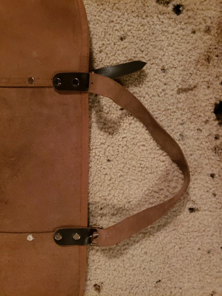 New Heavy-Duty Forest Ready Leather Log Carrier Firewood Tote Bag - Image 2 of 4