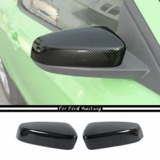2x Carbon Fiber Side Door Mirror Covers Shell Cap for Ford Mustang 2009-2013 ABS