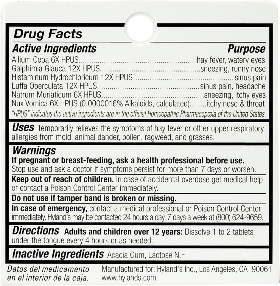 Allergy Pills by Hyland's, Non Drowsy Seasonal Relief, Safe and... eBay