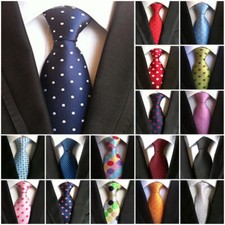 Fashion Men's 8cm Tie Classic Polka Dot Polyester Silk Wedding Party Necktie