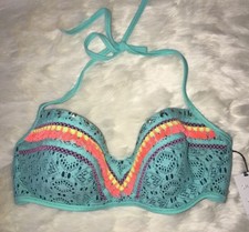 Shade  Shore Target Women LINED Underwire Bikini HALTER Top Sz 38B NWT v1