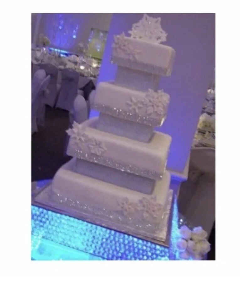 Square Wedding Cake Stand With Led Light - Image 2 of 4