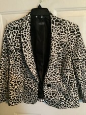 Kasper Blazer Size L Black White Jacket Beautiful Stylish